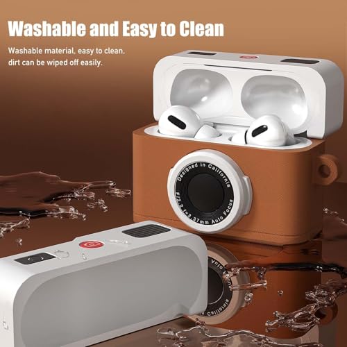 Meyaar Silicone Case for Apple Airpods Pro 3 (2025) Cute Design for Airpods Pro 3 with Keychain Shockproof Protective Case Cover (Camera Brown) - Image 5