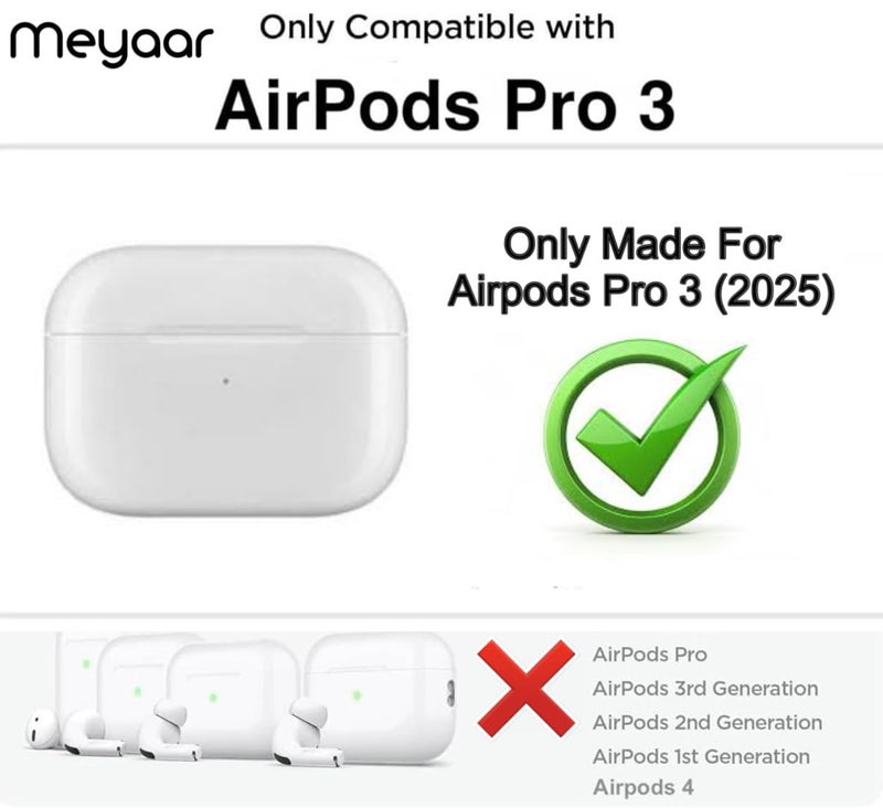 Meyaar Silicone Case for Apple Airpods Pro 3 (2025) Cute Design for Airpods Pro 3 with Keychain Shockproof Protective Case Cover (Camera Brown) - Image 2