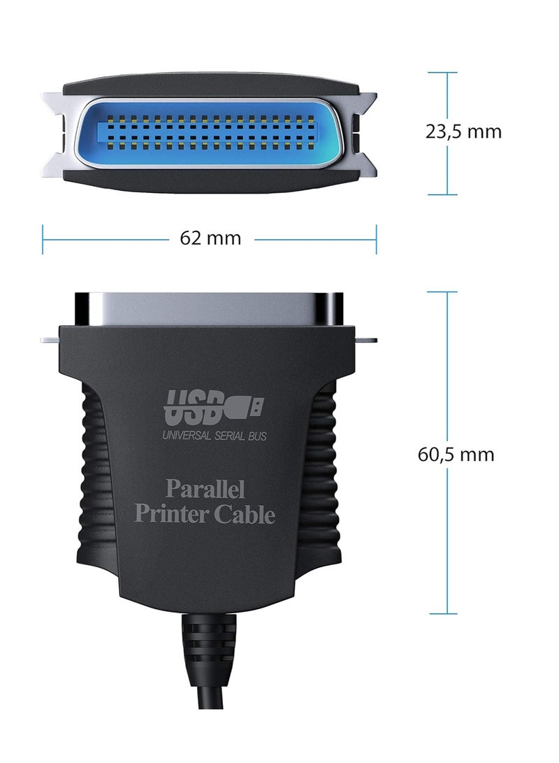 CSL USB to Parallel Adapter LPT 36-Pin Printer Cable Adapter Cable Plug and Play 0.80 m - Image 2