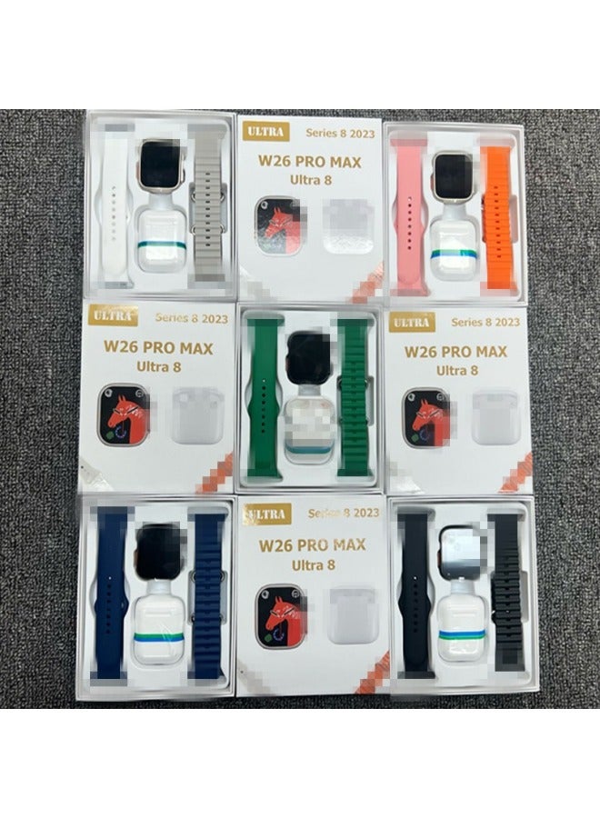 W26promax Ultra8 ساعة ذكية TWS سماعة بلوتوث W26PROMAX9 2 في 1 ساعة 2-اللون: أخضر - Image 2