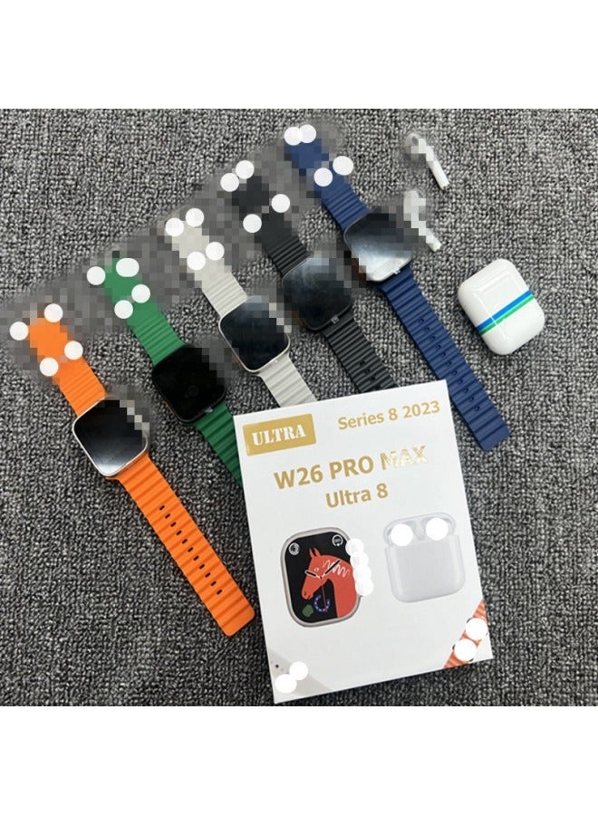 W26promax Ultra8 ساعة ذكية TWS سماعة بلوتوث W26PROMAX9 2 في 1 ساعة 2-اللون: أخضر - Image 3
