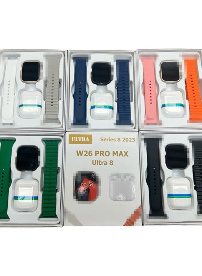 W26promax Ultra8 ساعة ذكية TWS سماعة بلوتوث W26PROMAX9 2 في 1 ساعة 2-اللون: أخضر - Image 5