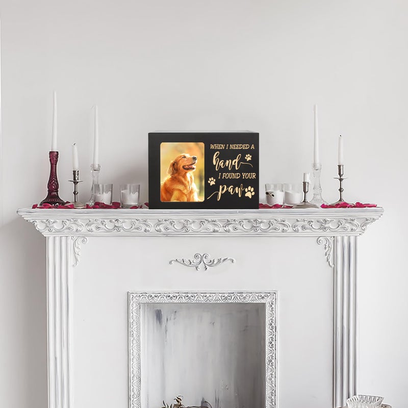 DGDCDV Pet Memorial Urns for Dog or Cat Ashes, Large Wooden Funeral Cremation Urns with Photo Frame, Memorial Keepsake Memory Box with Black Flannel as Lining, Loss Pet Memorial Remembrance Gift - Image 5