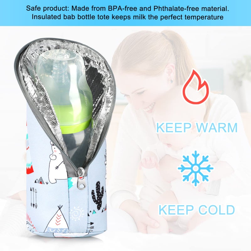 Accmor Baby Bottle Tote Bags, Insulated Breastmilk Cooler Bag, Nursing Bottle Warmer Bag for Nursing Mom Daycare Travel - Image 3