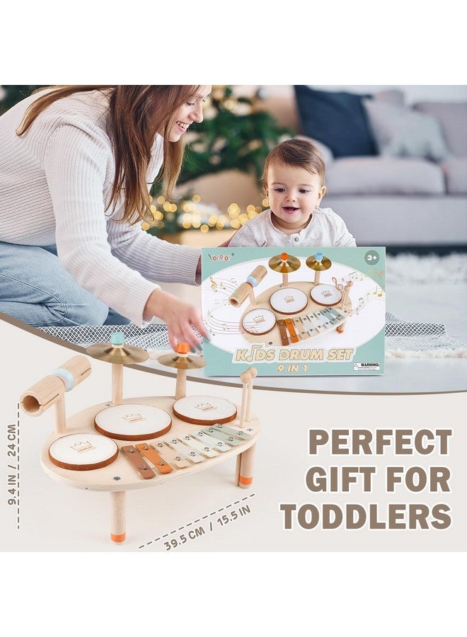 Vanplay Drum Set Toys For 1 Year Old Boy Girls Gifts, Musical Instruments For Toddlers 1-3, Wooden Montessori Toys For Babies 12-18 Months With Xylophone, Christmas Birthday Gifts For Toddler Age 1-2 - Image 5