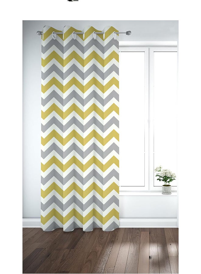 Cartela Curtains حلقة ستارة مطبوعة من Cartela PR1230 (لوحة واحدة) (لون الخردل، 130 عرضًا × 260 ارتفاعًا) - Image 1