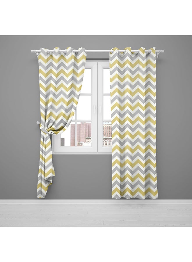 Cartela Curtains حلقة ستارة مطبوعة من Cartela PR1230 (لوحة واحدة) (لون الخردل، 130 عرضًا × 260 ارتفاعًا) - Image 3