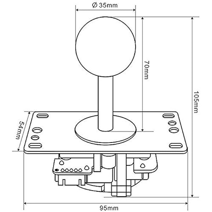 SANWA JLF-TP-8YT JOYSTICK + SANWA 8 PCS OBSF-30 PUSH BUTTON BUNDLE KIT COLOR : WHITE - FOR ARCADE GAME 4 & 8 WAY ADJUSTABLE, COMPATIBLE WITH CATZ MAD SF4 TOURNAMENT JOYSTICK S@NWA - Image 3