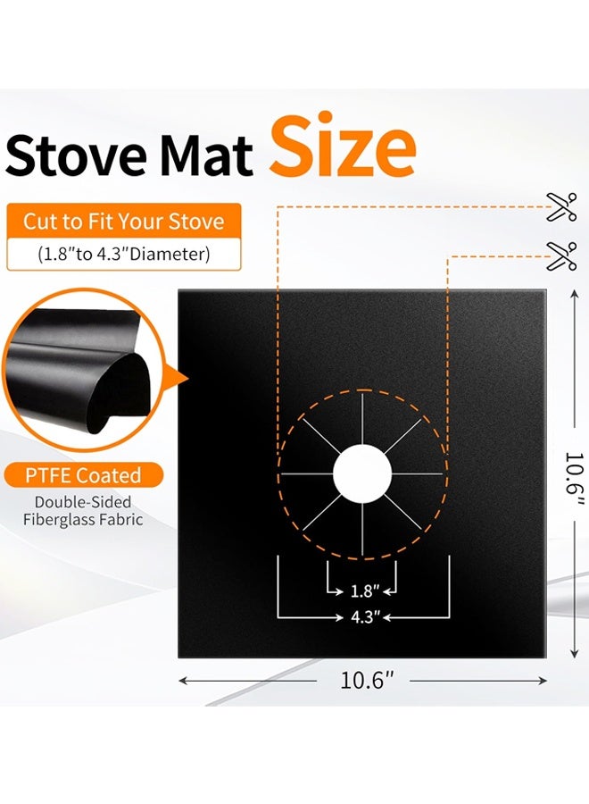 4 Pack Stove Burner Covers for Gas Stoves – Non-Stick, Heat-Resistant Gas Range Protectors for Kitchen Cleaning, Easy-to-Cut Stove Top Covers - Image 2