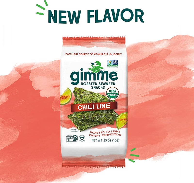 Gimme وجبات خفيفة من الأعشاب البحرية المحمصة العضوية - فلفل حار وليمون - Image 3