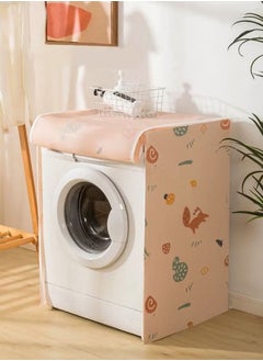 Thick Fabric Washing Machine Cover Waterproof Dustproof Sunscreen Durable Washer Cover with Smooth Zipper and Velcro for Laundry Kitchen Home