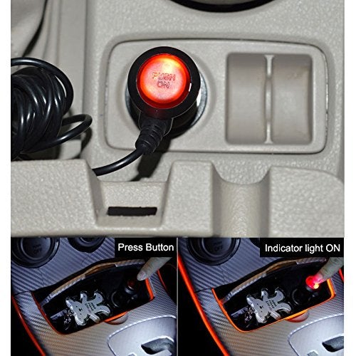 REARMASTER 12/24V Car Cigarette Lighter Power Adapter - Male Plug Extension Cable with Switch Button for DC 5.5mm x 2.1mm, 2.5mm x 0.7mm, 3.5mm x 1.35mm - Image 4