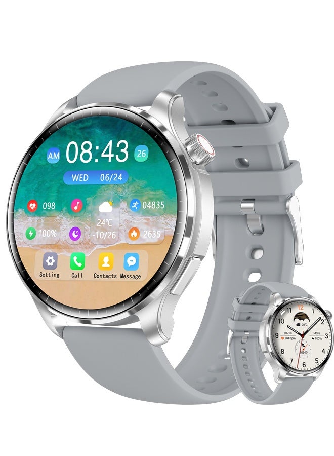 رولستيمي الساعات الذكية للنساء الرجال ، 1.53 " هد إيبس لمس ساعة ذكية مع وسائط الرياضة ، رصد النوم ، آي بي 68 مقاوم للماء ، بلوتوث دعوة والتحكم في الموسيقى آيفون / أندرويد - Image 1