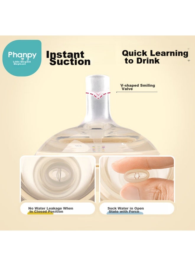 Xiaoya Elephant Xiaoya Xiang Straw Bottle Direct Drinking Cup For 6 Months And Above, 1-3 Years Old Toddlers, Ppsu With Gravity Ball Children's Water Cup, 300ml - Image 1