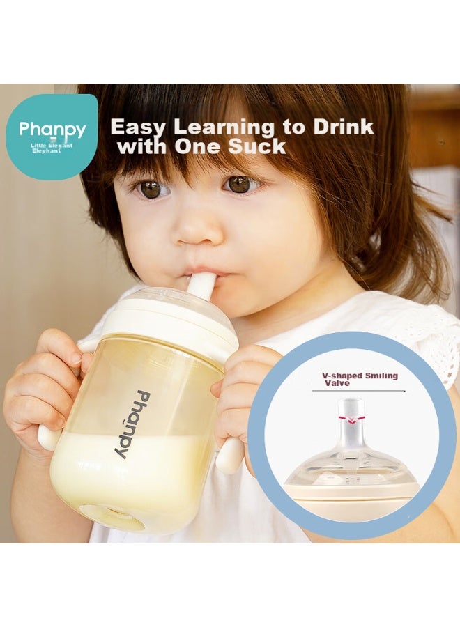 Xiaoya Elephant Xiaoya Xiang Straw Bottle Direct Drinking Cup For 6 Months And Above, 1-3 Years Old Toddlers, Ppsu With Gravity Ball Children's Water Cup, 300ml - Image 2