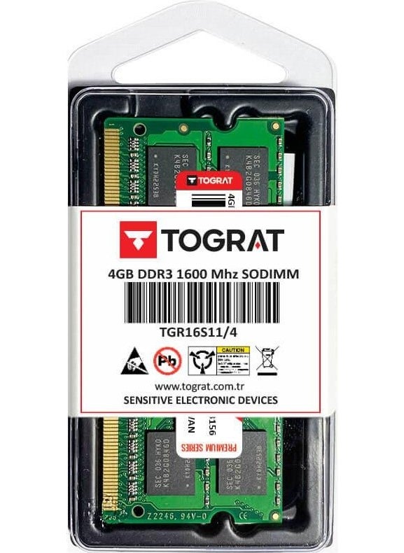Tograt 4gb Ddr3 1600 Mhz Notebook Ram Memory - TGR16S11/4 - 1.5V  - Image 1