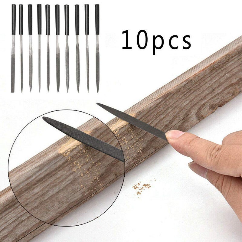 ISC 10pcs Needle File Set for Fine Detail Work 4x160mm - Image 2