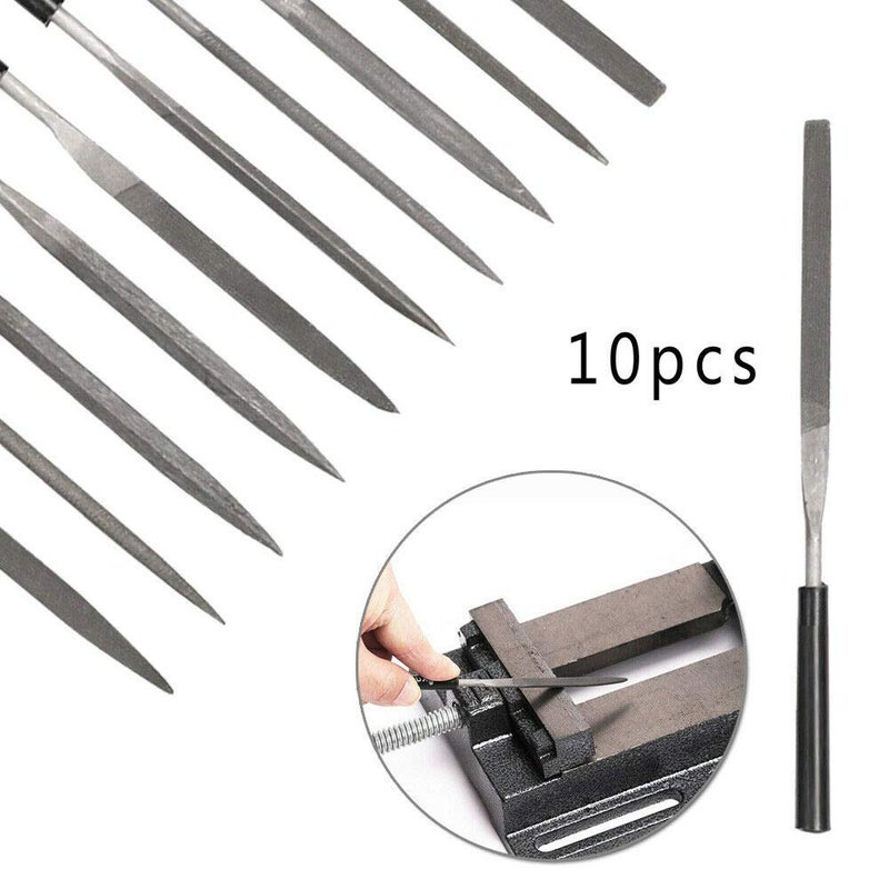 ISC 10pcs Needle File Set for Fine Detail Work 4x160mm - Image 3