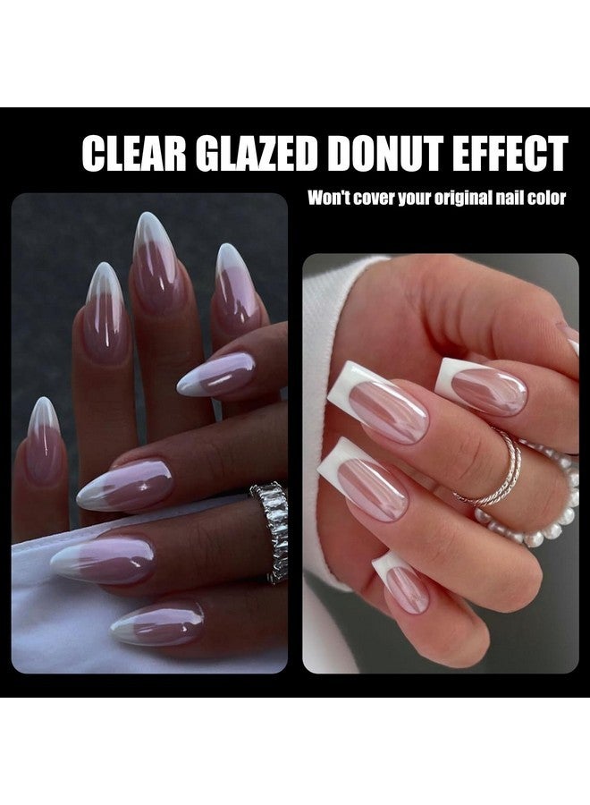 Fokostar White Chrome Nail Powder Super Glossy Clear Mirror Effect Smooth Pearl Glitter Pigment Powder, White Ice Transparent Unicorn Nail Chrome Powder For Gel Polish Nails Art Design With Tools - Image 2