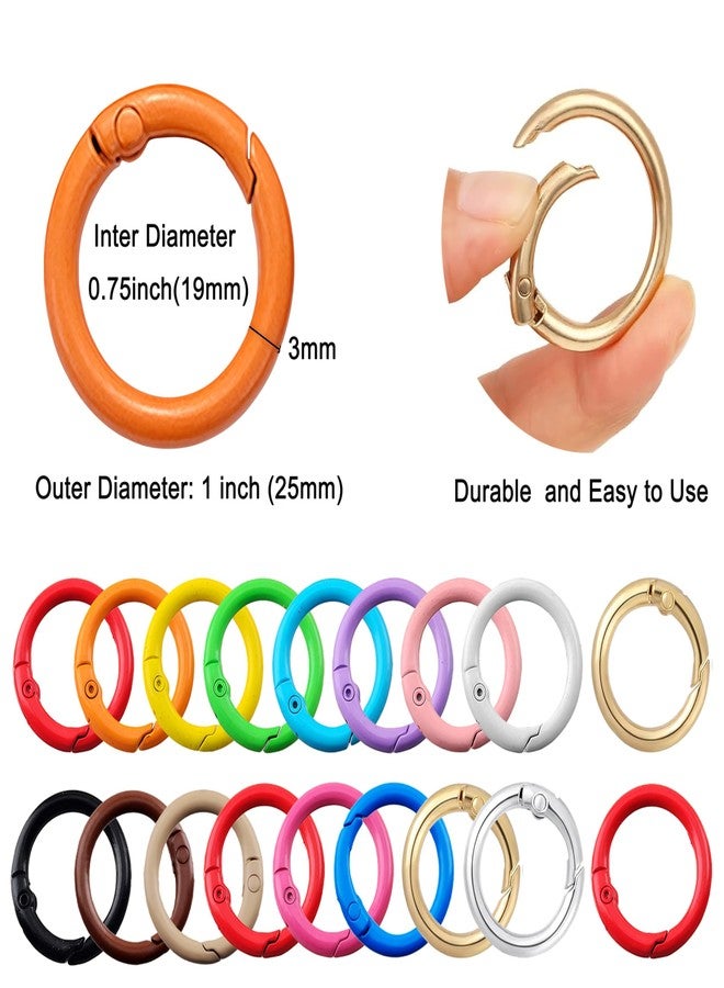 Cmidy Round Carabiner Clip Bulk 48pcs 1 Inch Colorful Circle Carabiner Key Ring Clips Spring O Rings Clips for Bag Charm Purse Lanyard DIY Keychain Making Supplies (Multicolor, 1 Inch) - Image 4