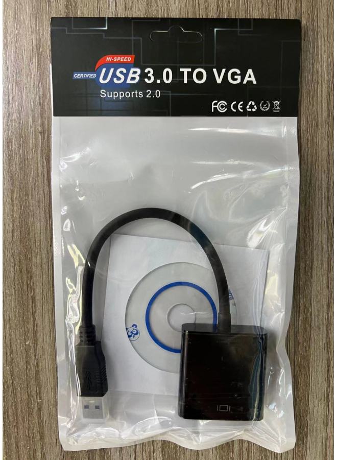 Usb To Vga Converter Computer To Monitor Expansion Screen Adapter Notebook To VGA Exclusive-Color:USB To VGA (with CD)  - Image 1