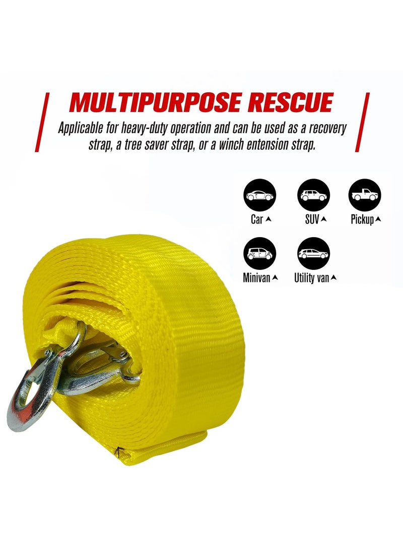 SAFARI 8 Ton 6 Meter Tow Rope Car Breakdown Towing Rope Heavy Duty With Two Hooks STR10