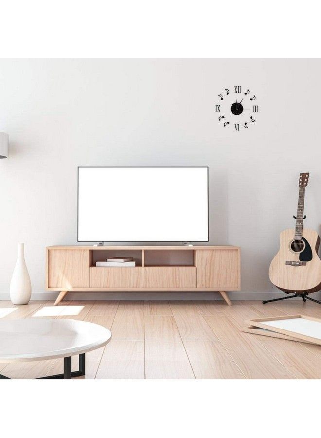 Fdit Wall Clocks Sticker Musical Note 3D Musical Notes And Roman Numerals Record Modern Interior Design Home Decor 3060Cm - Image 4