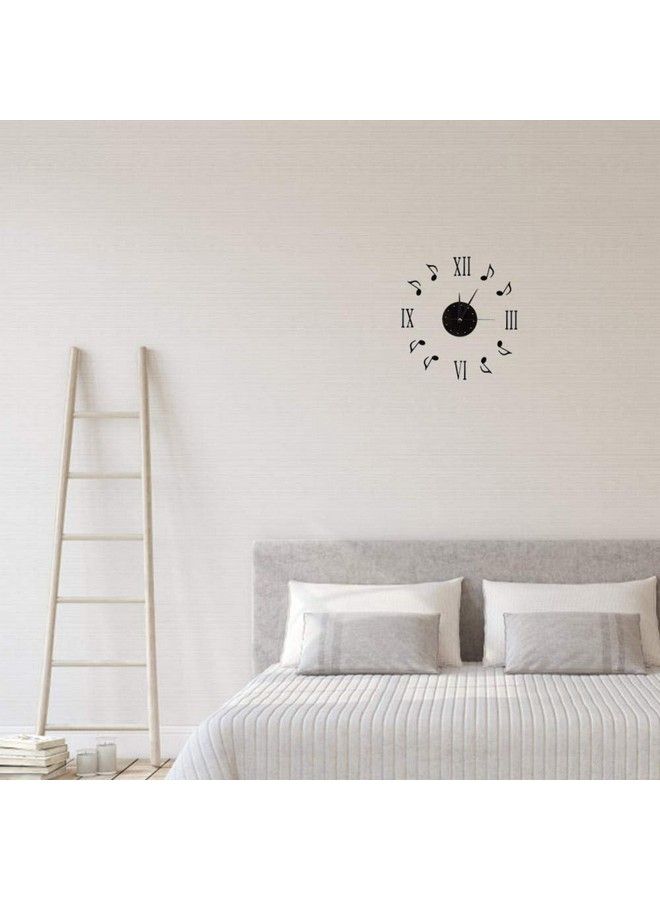 Fdit Wall Clocks Sticker Musical Note 3D Musical Notes And Roman Numerals Record Modern Interior Design Home Decor 3060Cm - Image 5
