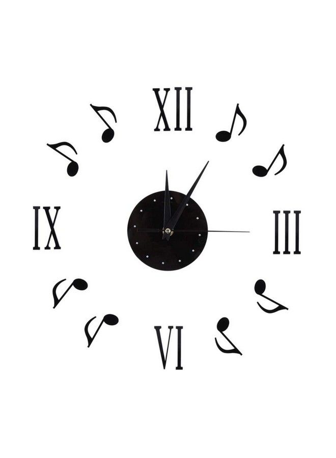 Fdit Wall Clocks Sticker Musical Note 3D Musical Notes And Roman Numerals Record Modern Interior Design Home Decor 3060Cm - Image 2