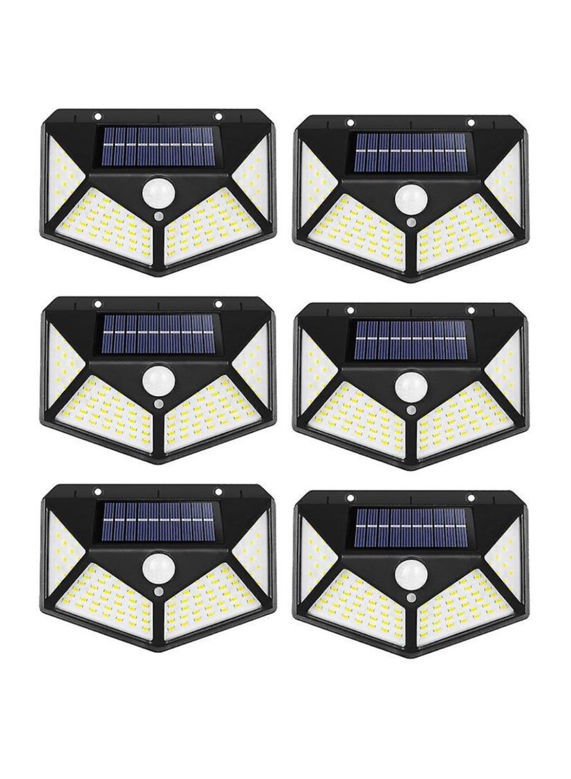 Yuwell Pack Of 6 Pcs 114 Led Solar Outdoor Light Solar Motion Sensor Security Lights With 3 Lighting Modes Wireless Solar Wall Lights Waterproof Solar Powered Lights For Garden Home And Garage Use Black - Image 1