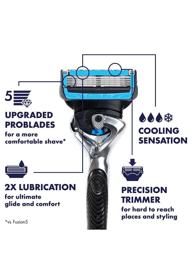 Gillette Mens Razor Blade Refills, 4 ProGlide Chill Cartridges, 4 ProGlide Shield Cartridges, Shields against Skin Irritation, Cools to sooth skin, 8 Count (Pack of 1) - Image 2