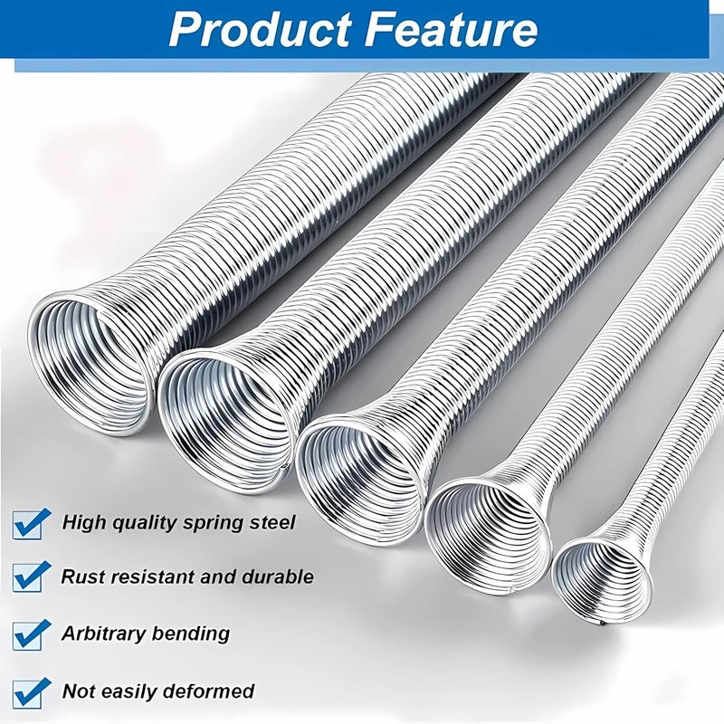 RetLeen 5 Pack Spring Tube Bender Set Sizes 14 516 38 12 58 827 210mm Length Ideal for Copper Aluminum and ThinWall Steel Tubing - Image 5