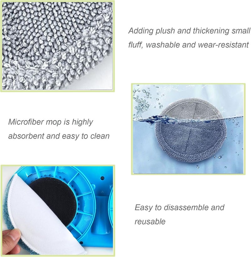 DFsucces Microfibre Floor Mop for Cleaning Floors,6 Pcs Heavy Duty Microfibre Wet Dry Cleaning Mop Pad , Floating Mop Pads, Flat Floor Mop ,for Wet Dry Floor Cleaning Hardwood Laminate Floor - Image 3