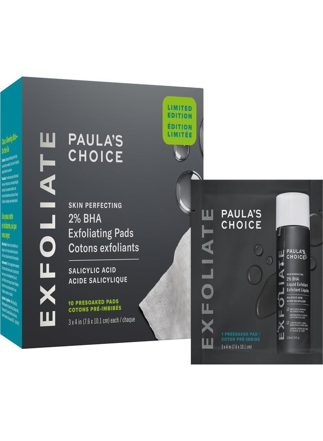 PAULA'S CHOICE مقشر سائل باولا تشويس 2% BHA، وسادات تونر مقشر حمض الساليسيليك، مقشر للوجه للمسام الواسعة، التجاعيد والخطوط الدقيقة ومناسب للبشرة المعرضة للرؤوس السوداء، 10 قطع - Image 1