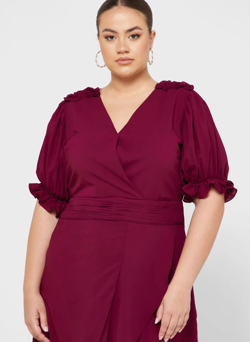 Ella Limited Curve Puff Sleeve Dress
