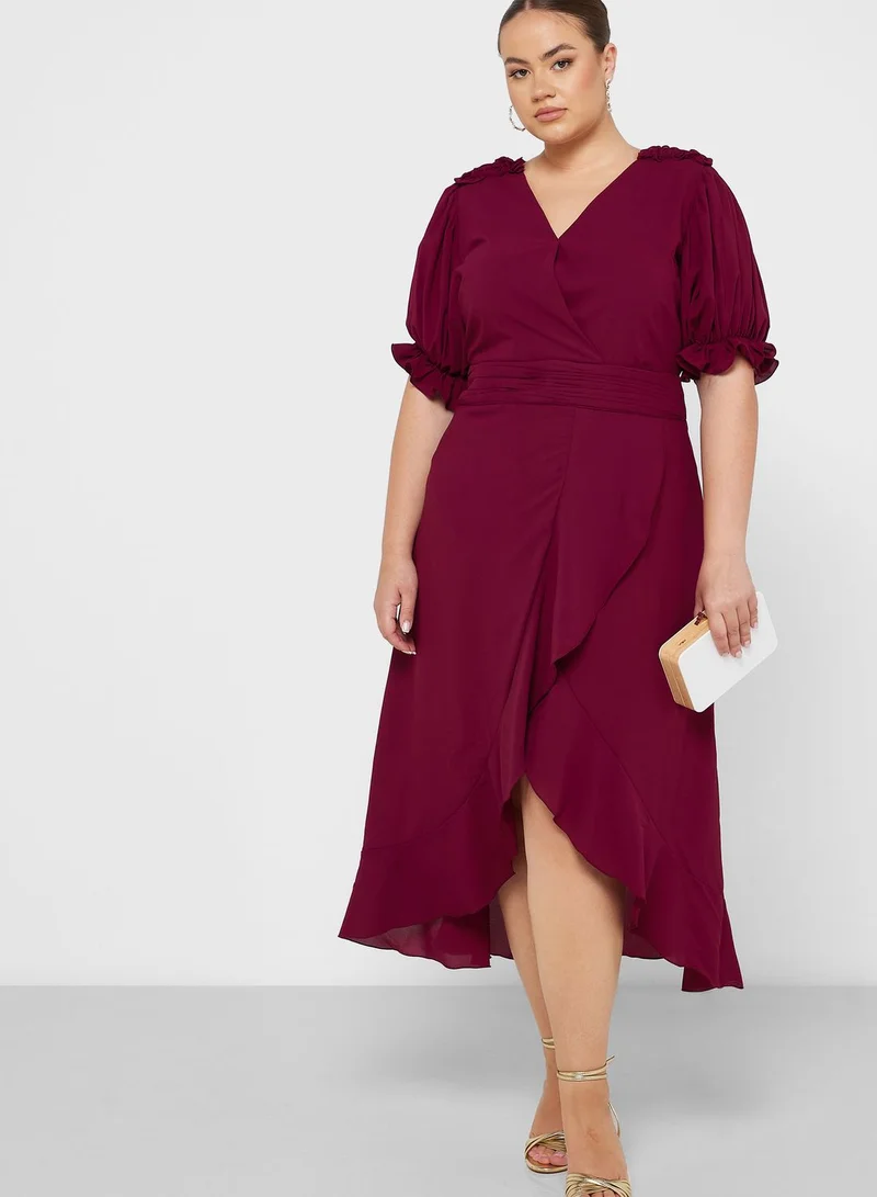 Ella Limited Curve Puff Sleeve Dress
