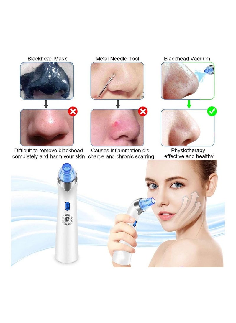 Y&D - Blackhead Remover Vacuum - Facial Pore Cleanser Electric Acne Extractor Kit USB Rechargeable Suction Tool with LED Display for Skin(Blue) - Image 1