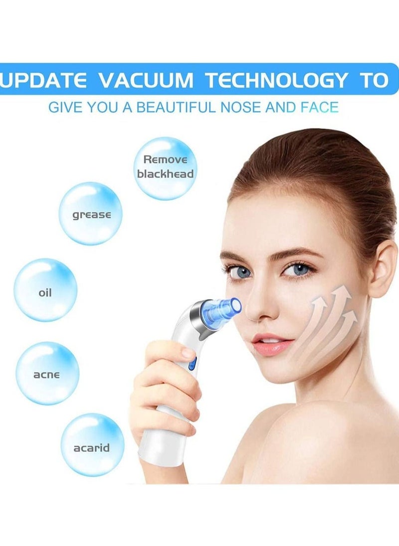 Y&D - Blackhead Remover Vacuum - Facial Pore Cleanser Electric Acne Extractor Kit USB Rechargeable Suction Tool with LED Display for Skin(Blue) - Image 1