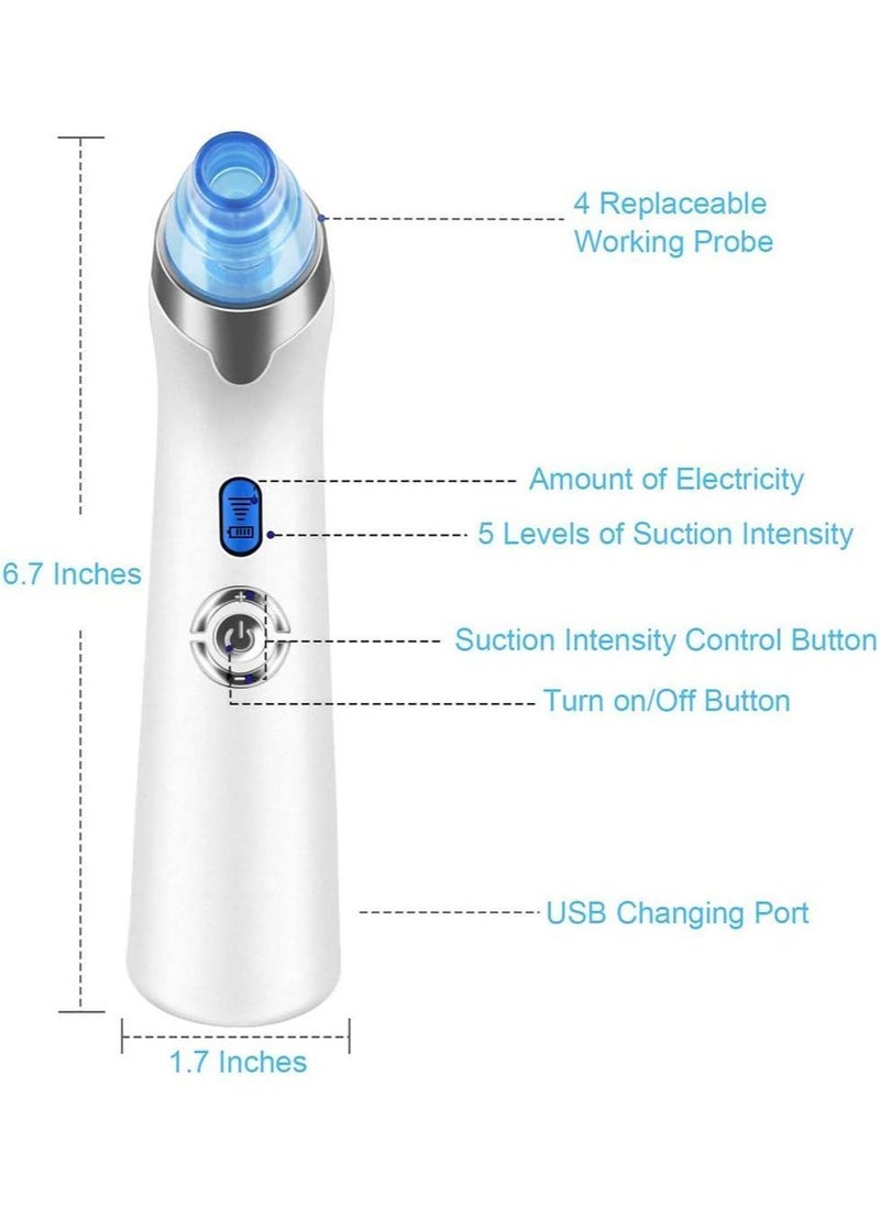 Y&D - Blackhead Remover Vacuum - Facial Pore Cleanser Electric Acne Extractor Kit USB Rechargeable Suction Tool with LED Display for Skin(Blue) - Image 1