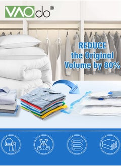 VAOdo 13 Pack Vacuum Storage Bags Space Saver Bags Includ 2 Large/5 Medium/5 Small/1 Hand Pump Compression for Comforters and Blankets Sealer Clothes Storage Hand Pump Included  - Image 2