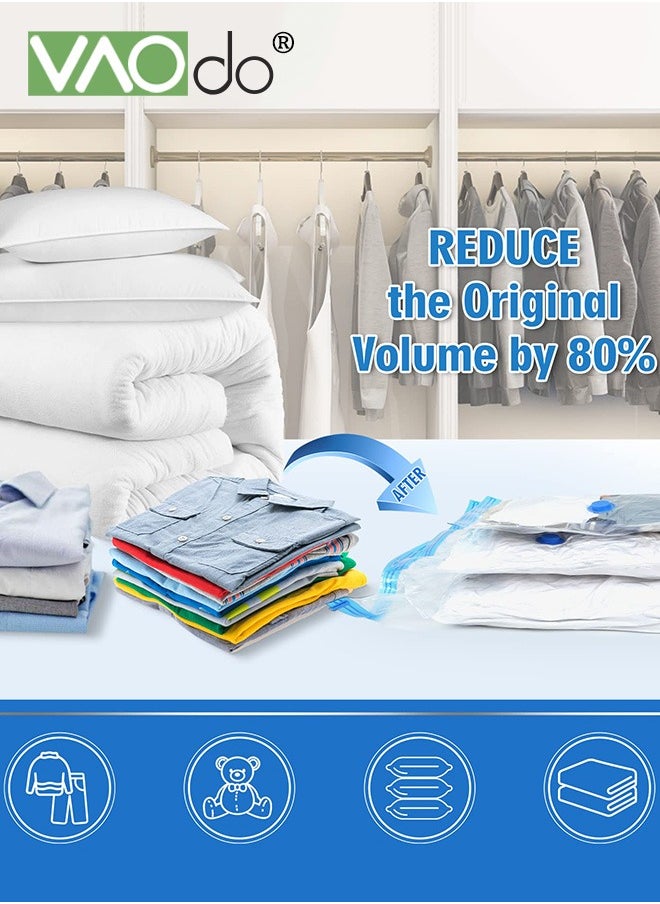 VAOdo 13 Pack Vacuum Storage Bags Space Saver Bags Includ 2 Large/5 Medium/5 Small/1 Hand Pump Compression for Comforters and Blankets Sealer Clothes Storage Hand Pump Included  - Image 2