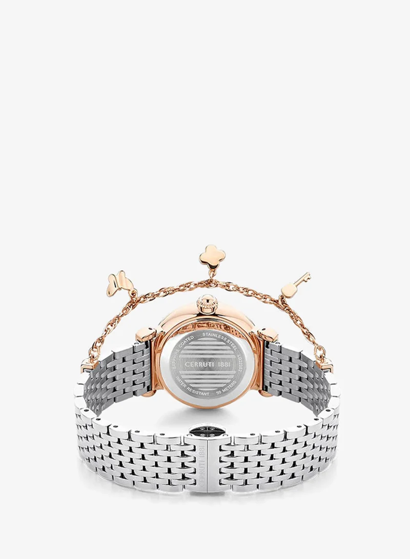 CERRUTI 1881  Women's Round Shape Stainless Steel Band Analog Wrist Watch 28 mm - Black Dial - CIWLG2226203 for Women | Best Price UAE