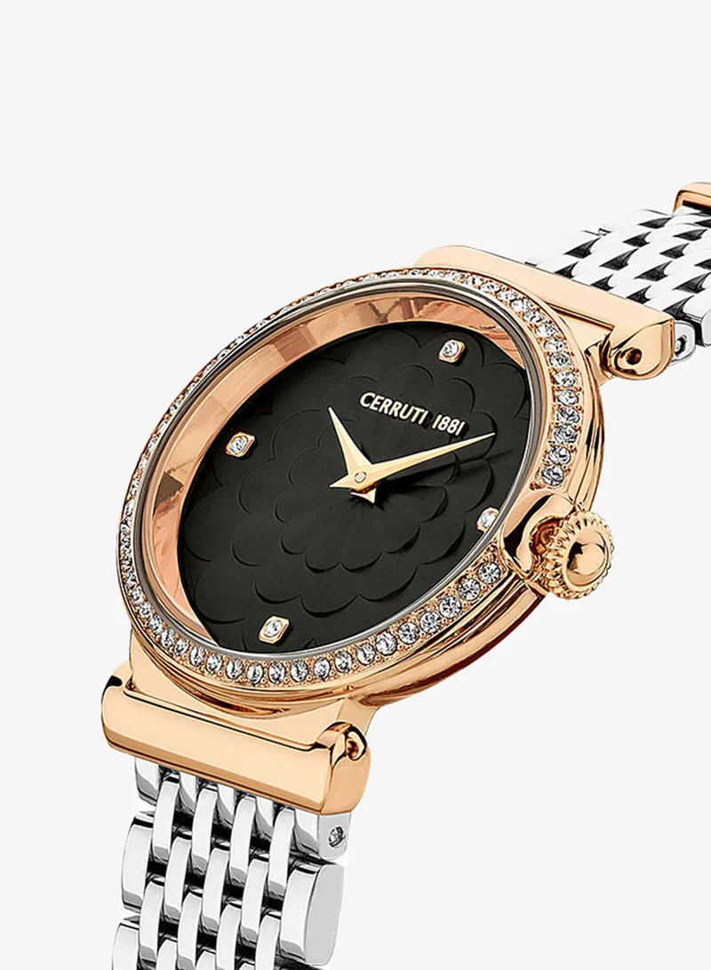 CERRUTI 1881  Women's Round Shape Stainless Steel Band Analog Wrist Watch 28 mm - Black Dial - CIWLG2226203 for Women | Best Price UAE