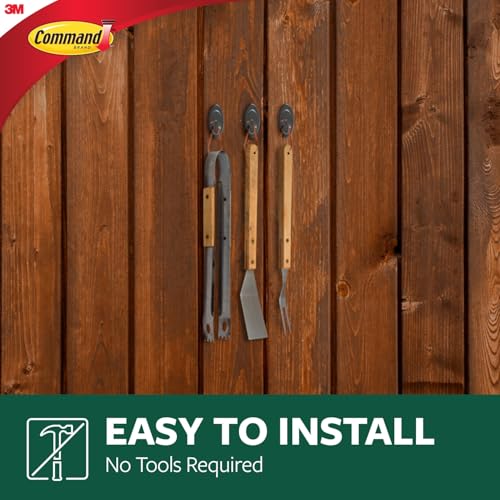 Command Outdoor Terrace Hooks, 2 Hooks and 4 Command Strips, Damage-Free Hanging Wall Hooks for Hanging Outdoor Wall Decor with Weather Resistant Strips, Holds up to 3 lb - Image 4