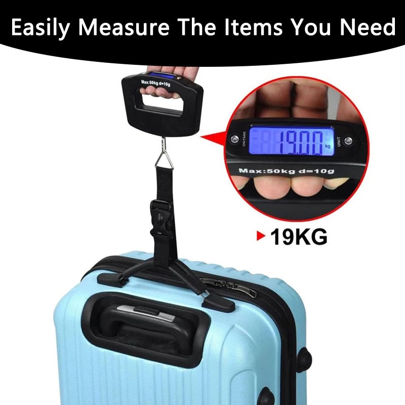 Digital Luggage Scale 110 lb / 50 kg Handheld Hanging Hook Scale with Large Display and Woven Tape for Travel Suitcase and Postal Parcels - Image 5
