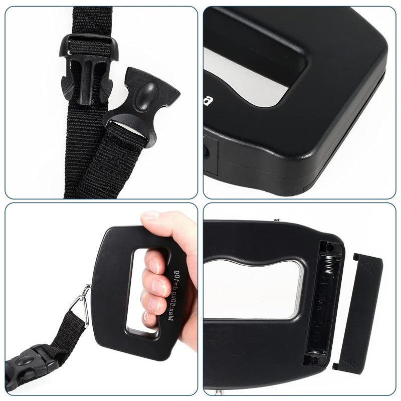 Digital Luggage Scale 110 lb / 50 kg Handheld Hanging Hook Scale with Large Display and Woven Tape for Travel Suitcase and Postal Parcels - Image 4
