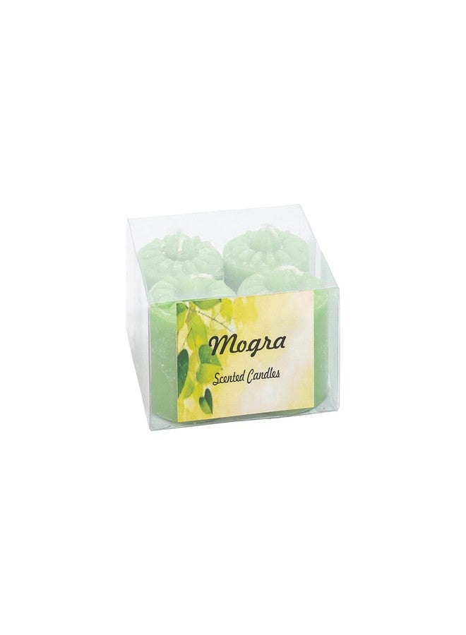 Stone & Feather® (SnF),Size 2x2 inches Mogra Aromatic Pillar Candle (Paraffin Wax), Pack of 4, Burning Time 18-20 Hours, for Meditation, Home Decoration, Diwali - Image 3