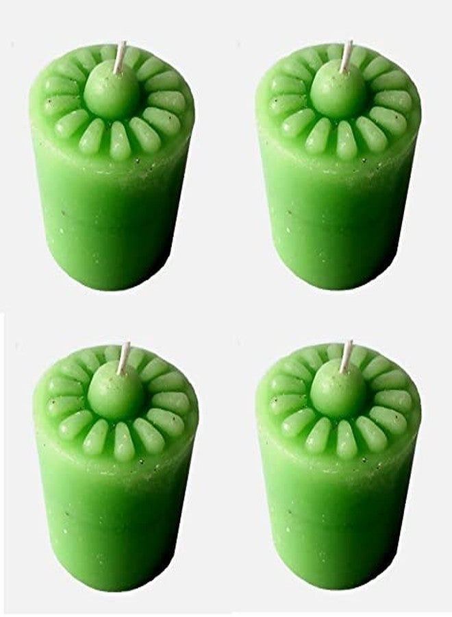 Stone & Feather® (SnF),Size 2x2 inches Mogra Aromatic Pillar Candle (Paraffin Wax), Pack of 4, Burning Time 18-20 Hours, for Meditation, Home Decoration, Diwali - Image 2