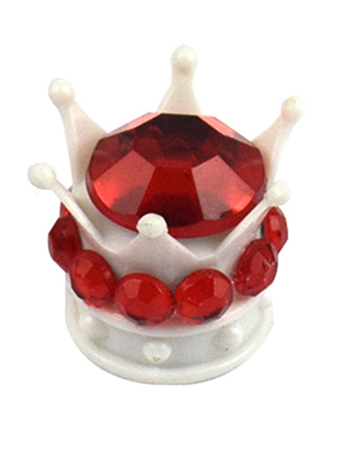 4-Piece Silver Crown Diamond Tyre Valve Caps - Image 2