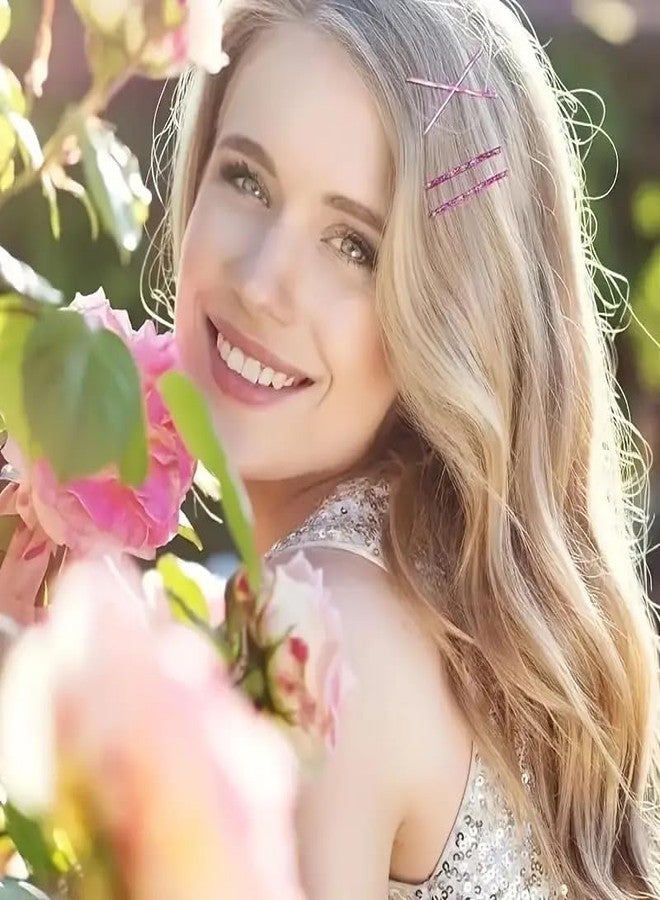 EPARTY مجموعة دبابيس شعر لامعة ملونة متدرجة الألوان من إي بارتي، لون أبيض، 144 قطعة، متوسطة الحجم، دبابيس شعر معدنية لامعة للنساء والفتيات - Image 3